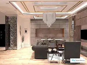 3D Max Kursu - 3D Max Kursu Öğrenci Çalışması Salon Çizimi